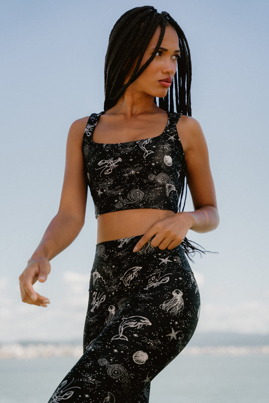 TOP CROPPED SHINY CORAL NOIR