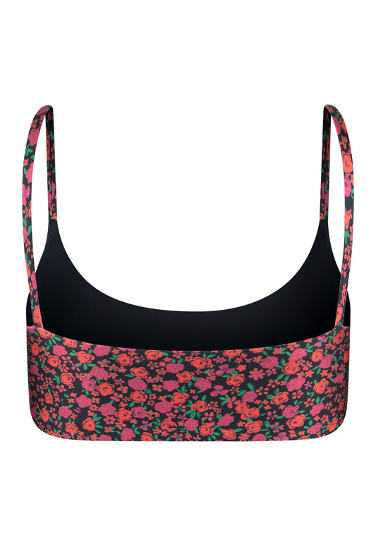 TOP BASIC SHINY FLOWERS BLACK