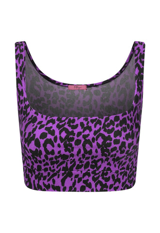 Top Cropped Lycra Guepardo Purple