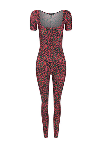 MACACÃO PRINCESS SHINY FLOWERS BLACK