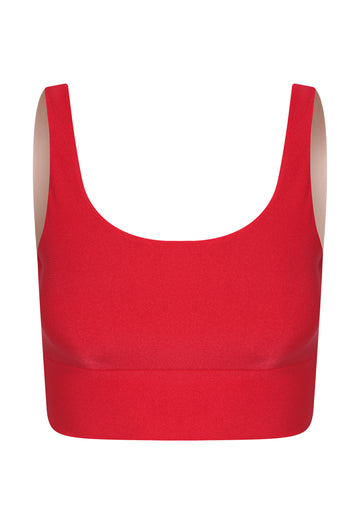 Top Cropped Lycra Chic Red
