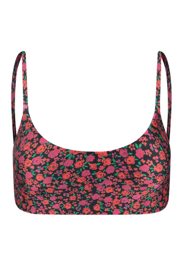 TOP BASIC SHINY FLOWERS BLACK