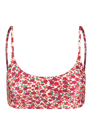 TOP BASIC SHINY FLOWERS OFF WHITE