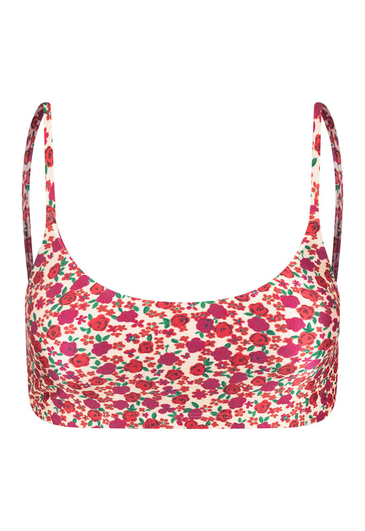 TOP BASIC SHINY FLOWERS OFF WHITE