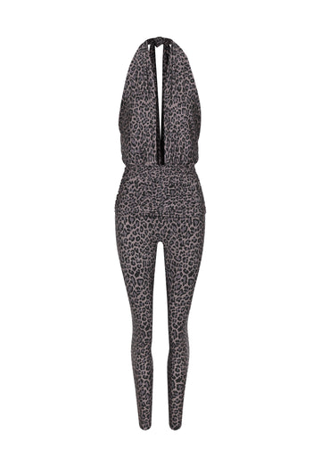 Macacão Frente Única Lycra Onça Brown