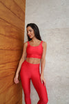 Top Cropped Lycra Chic Red