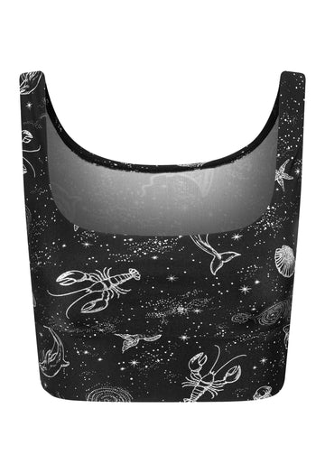 TOP CROPPED SHINY CORAL NOIR