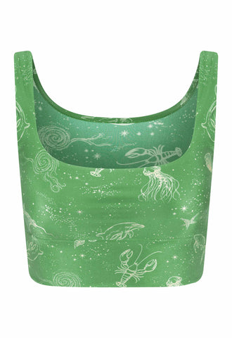 TOP CROPPED SHINY CORAL GARDEN