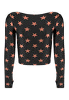 TOP CROPPED MANGA LONGA DEDINHO BLACK STARS BRONZE