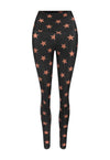 LEGGING SHINY BLACK STARS BRONZE