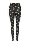 LEGGING SHINY BLACK STARS OFF WHITE