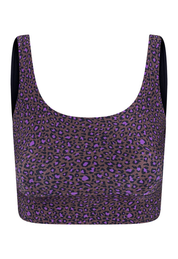 TOP CROPPED ONÇA TROPICAL CASTANHO VIOLETA