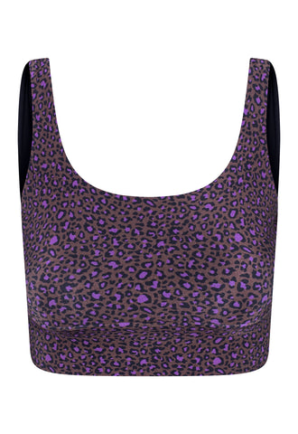 TOP CROPPED ONÇA TROPICAL CASTANHO VIOLETA