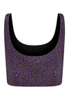 TOP CROPPED ONÇA TROPICAL CASTANHO VIOLETA