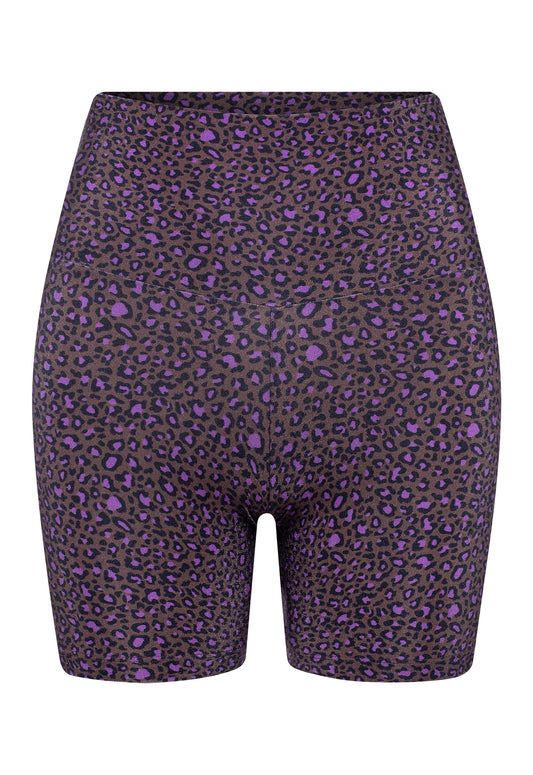 SHORTS CURTO ONÇA TROPICAL CASTANHO VIOLETA