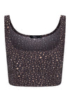 CLASSIC BROWN TROPICAL LEOPARD CROPPED TOP