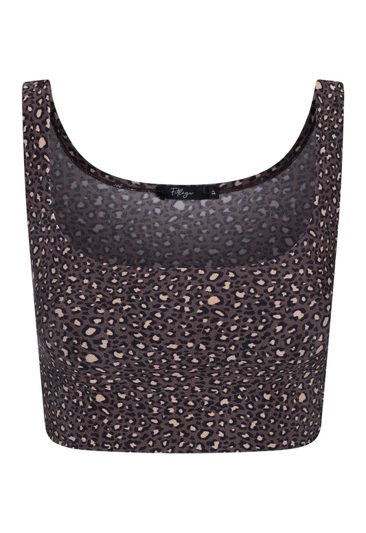 TOP CROPPED ONÇA TROPICAL CLÁSSICA CASTANHO