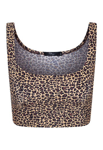 CLASSIC NUDE TROPICAL LEOPARD CROPPED TOP