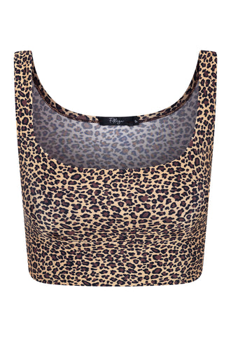 CLASSIC NUDE TROPICAL LEOPARD CROPPED TOP
