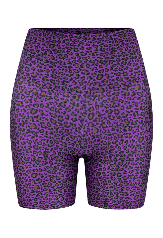 SHORTS CURTO ONÇA TROPICAL VIOLETA CASTANHO