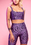 Top Cropped Lycra Guepardo Purple