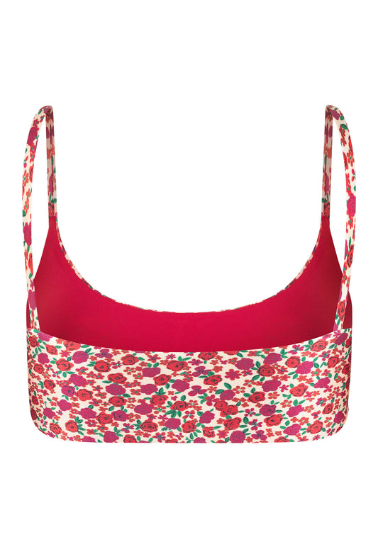 TOP BASIC SHINY FLOWERS OFF WHITE