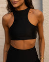 TOP CROPPED LYCRA DECOTE NADADOR PRETO