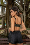 TOP LYCRA ALÇA REGULÁVEL LEOPARDO VERDE
