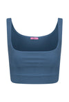 Cropped Lycra Blue Jeans Top