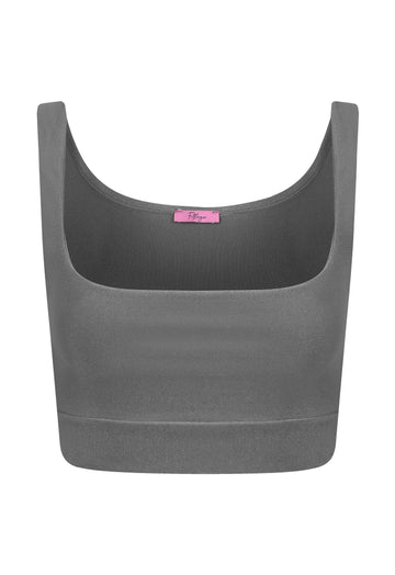 Top Cropped Lycra Carbono