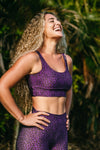 TOP CROPPED ONÇA TROPICAL VIOLETA CASTANHO