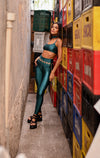 LEGGING SHINY LEOPARD BLUE