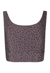 TOP CROPPED SHINY LEOPARD COFFEE