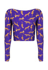 Top Cropped Manga Longa Dedinho Felina Royal