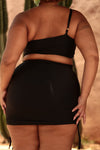 Saia Curta Lycra Franzida Preta