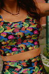 TOP CROPPED SHINY TROPICÁLIA