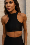 TOP CROPPED LYCRA DECOTE NADADOR PRETO