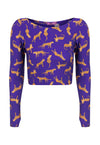 Top Cropped Manga Longa Dedinho Felina Royal