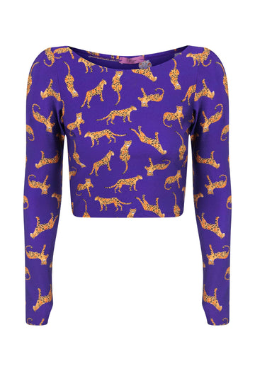 Top Cropped Manga Longa Dedinho Felina Royal