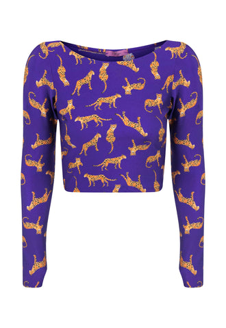 Top Cropped Manga Longa Dedinho Felina Royal