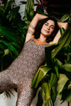 MACACÃO LYCRA ONÇA TROPICAL CLÁSSICA NUDE