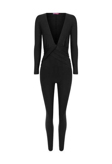 Macacão Lycra Preto Phoenix + Top Basic