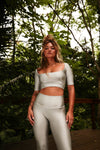 Top Cropped Lycra Princess Silver