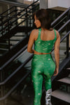 TOP CROPPED SHINY CORAL GARDEN