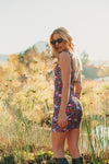 VESTIDO CURTO SHINY MIDNIGHT GARDEN