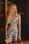 TOP CROPPED SHINY OFF SAVANA
