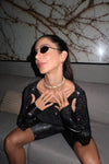 Top Cropped  manga Longa Dedinho Black Luna