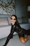 Top Cropped  manga Longa Dedinho Black Luna