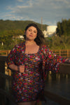 VESTIDO CURTO SHINY MIDNIGHT GARDEN