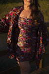 VESTIDO CURTO SHINY MIDNIGHT GARDEN
